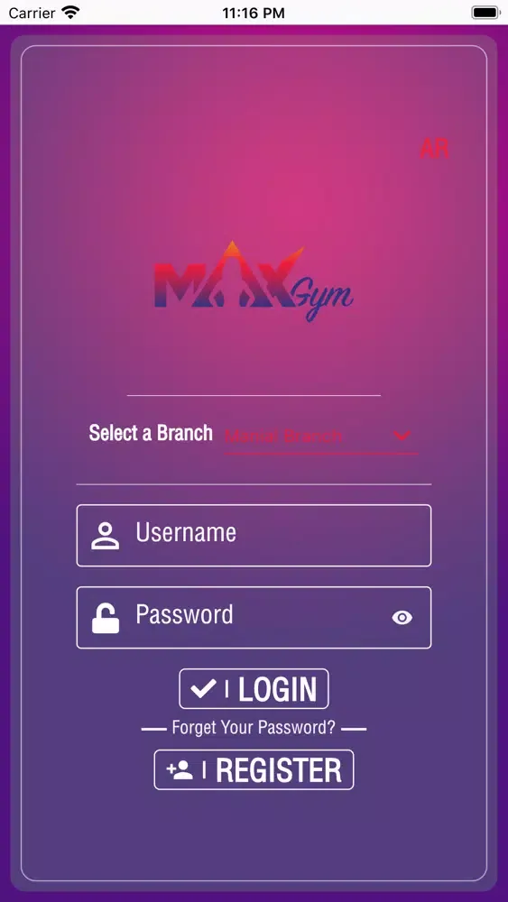 Tangkapan layar MaxGym EG