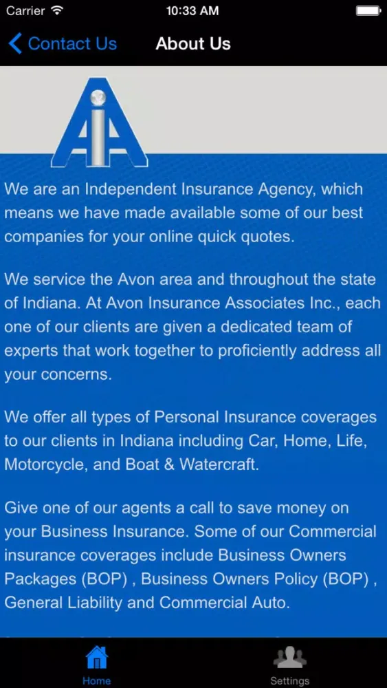 Zrzuty ekranu Avon Insurance Associates