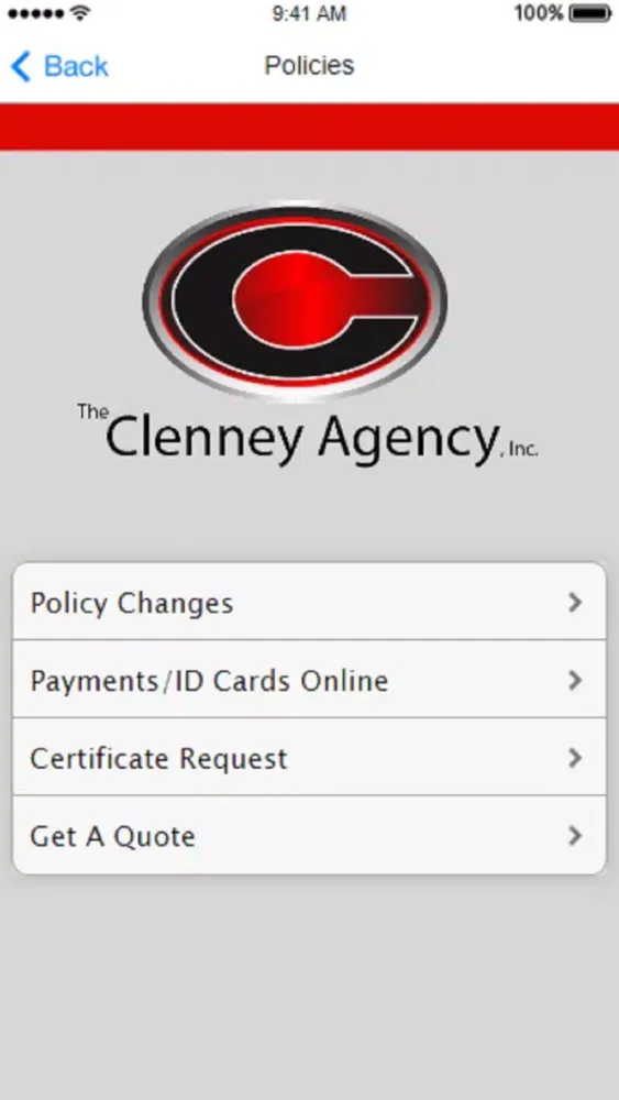 ภาพหน้าจอของ Clenney Insurance Agency