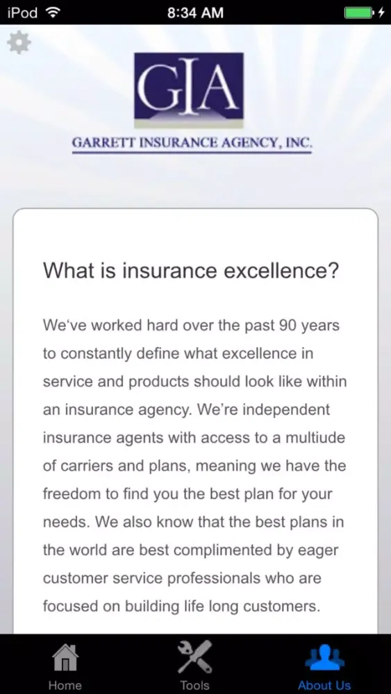 Garrett Insurance Screenshots