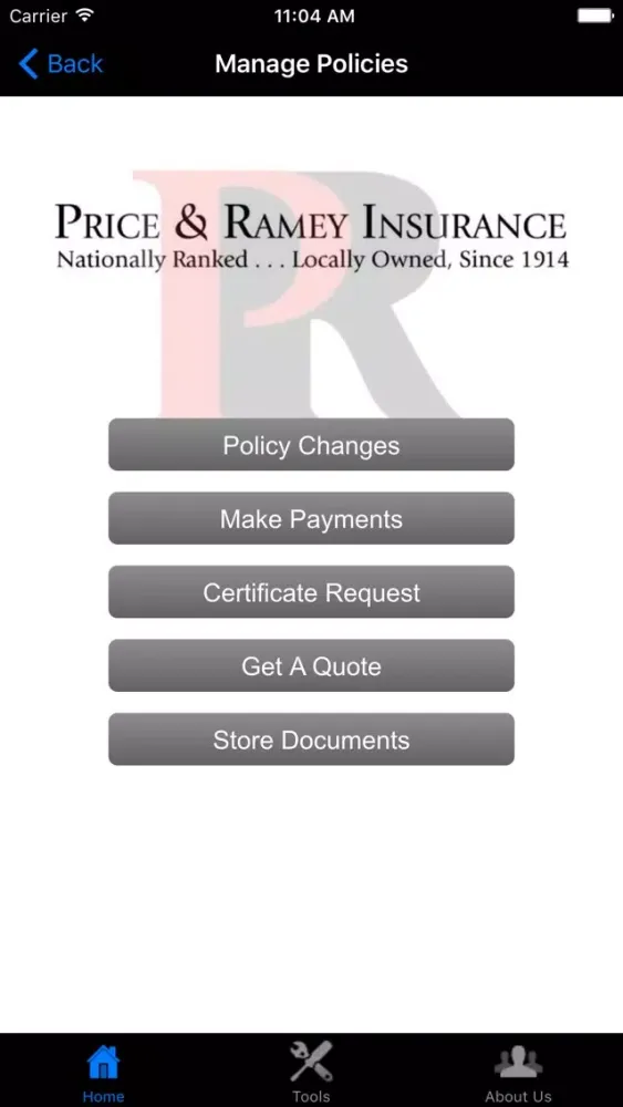 Price & Ramey Insurance Screenshots