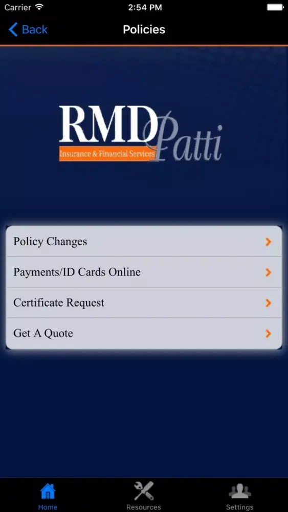 Capturas de tela do RMD Patti Insurance