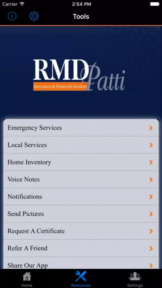 Capturas de tela do RMD Patti Insurance