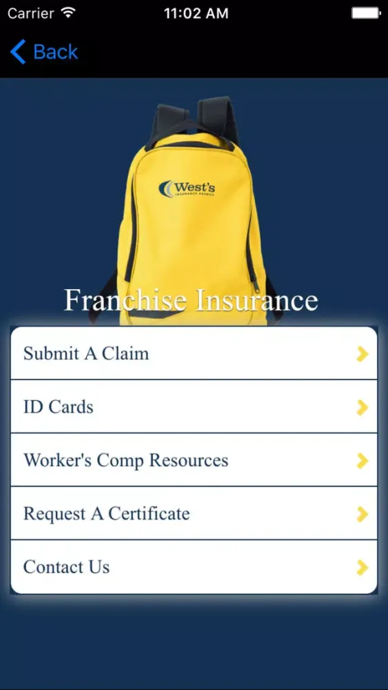 Tangkapan skrin West's Insurance