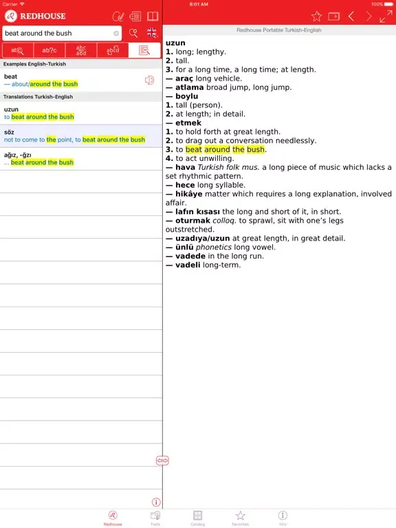 Zrzuty ekranu Redhouse English <->Turkish dictionaries iPad 