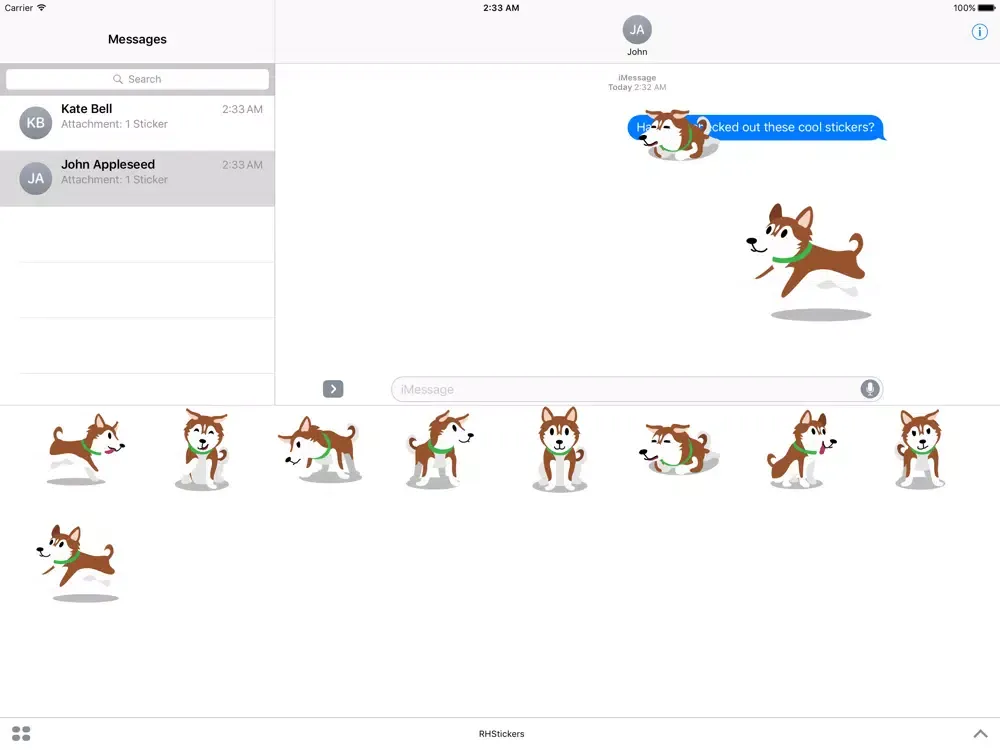 Capturas de tela do Red Huskies Sticker Pack iPad 