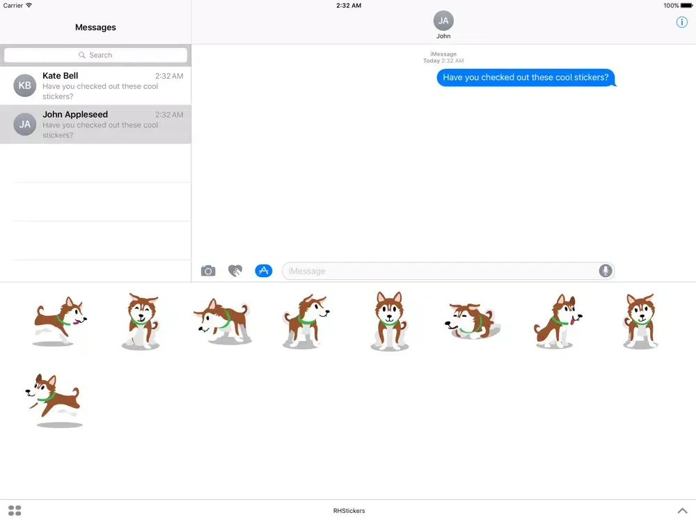 Capturas de tela do Red Huskies Sticker Pack iPad 