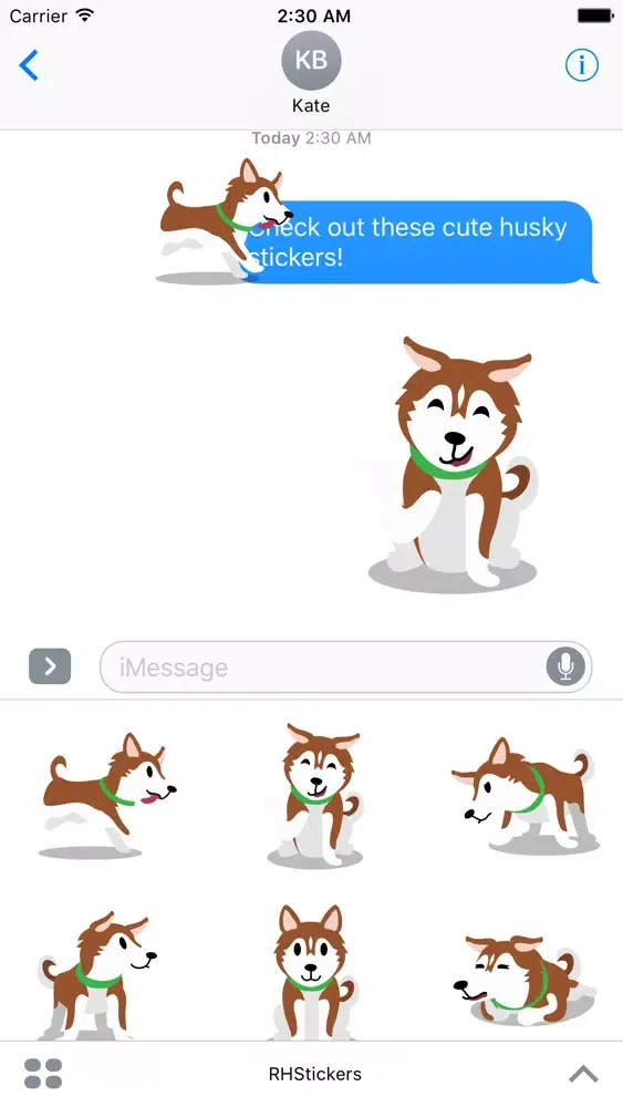 Capturas de tela do Red Huskies Sticker Pack