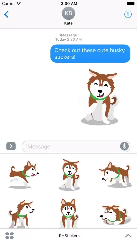 Capturas de tela do Red Huskies Sticker Pack
