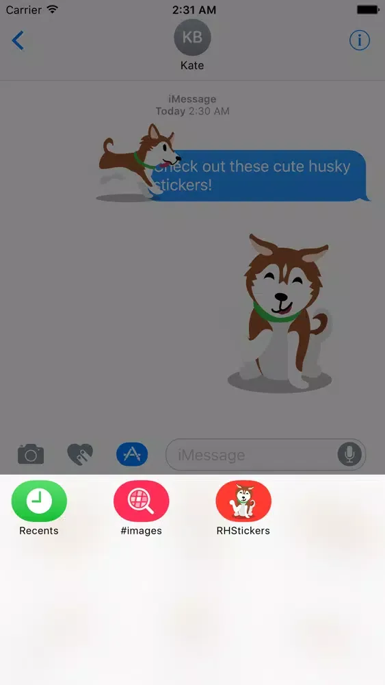 Capturas de tela do Red Huskies Sticker Pack