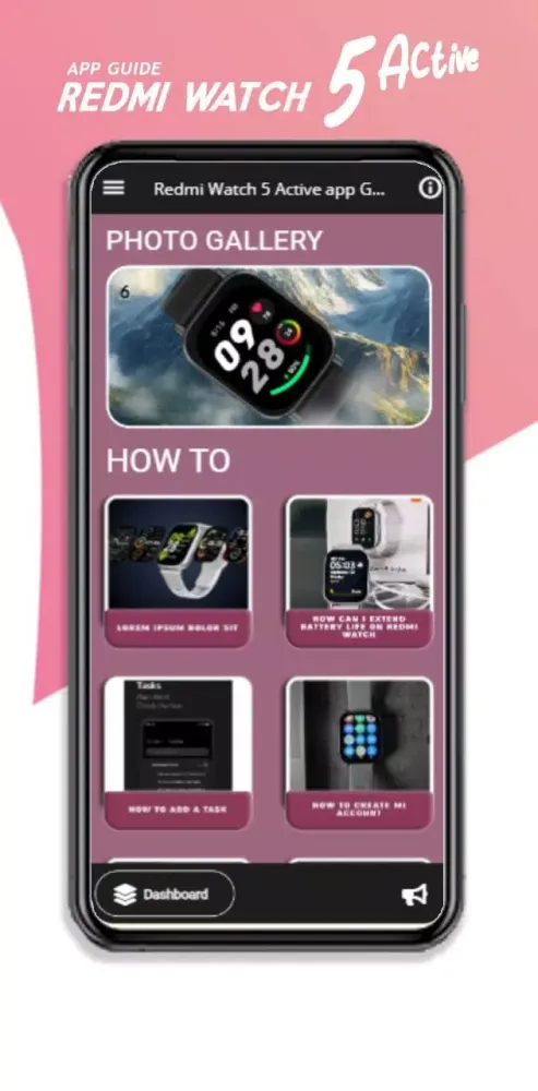 Capturas de pantalla de Redmi Watch 5 Active app Guide