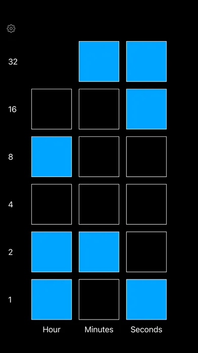 Tangkapan skrin Big binary clock