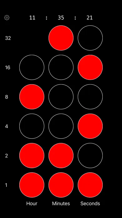 Tangkapan skrin Big binary clock