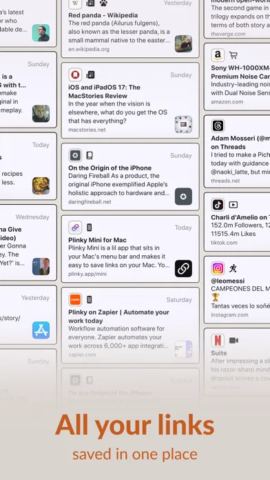 Captures d'écran de Plinky: Easily Save Links