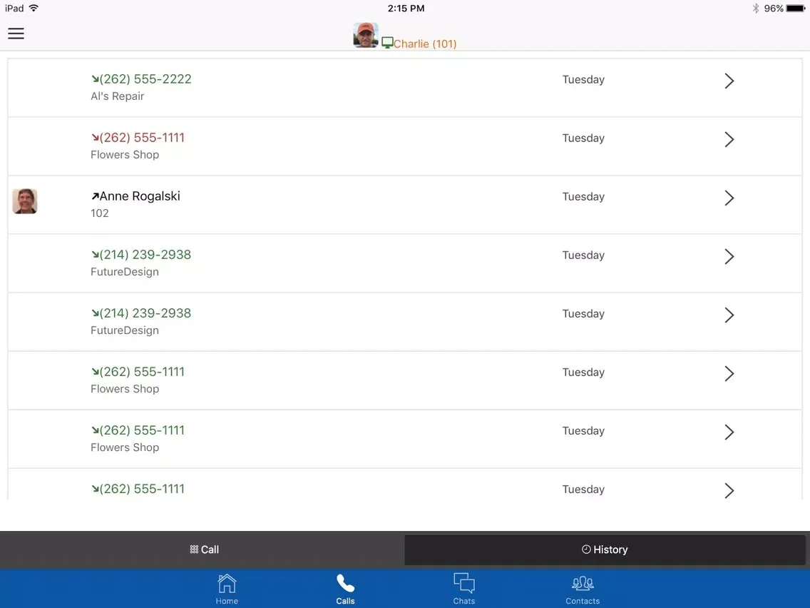 Zrzuty ekranu UC Suite Mobile iPad