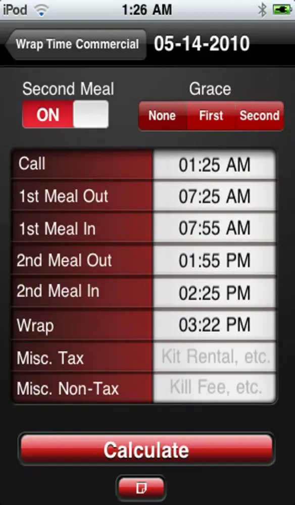 Wrap Time - Time Card for Film Crews Ekran Görüntüleri