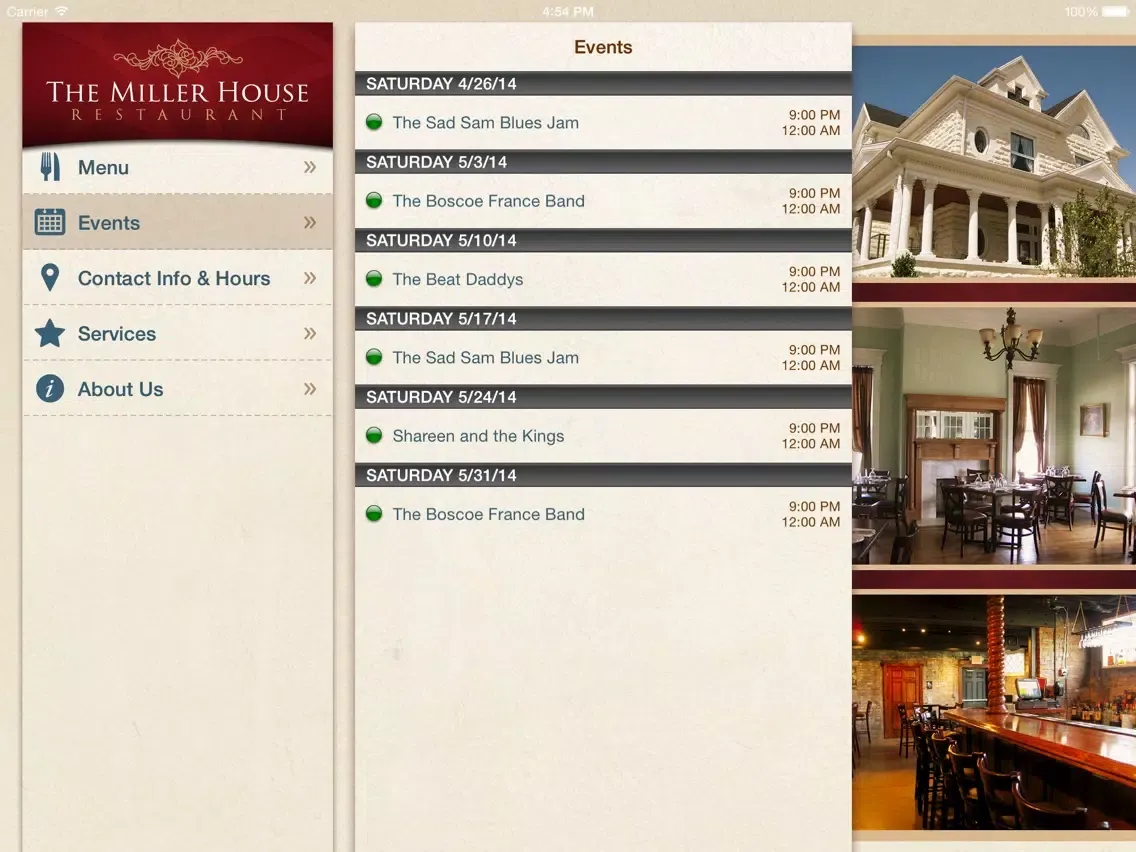 تصاویر The Miller House Restaurant iPad 
