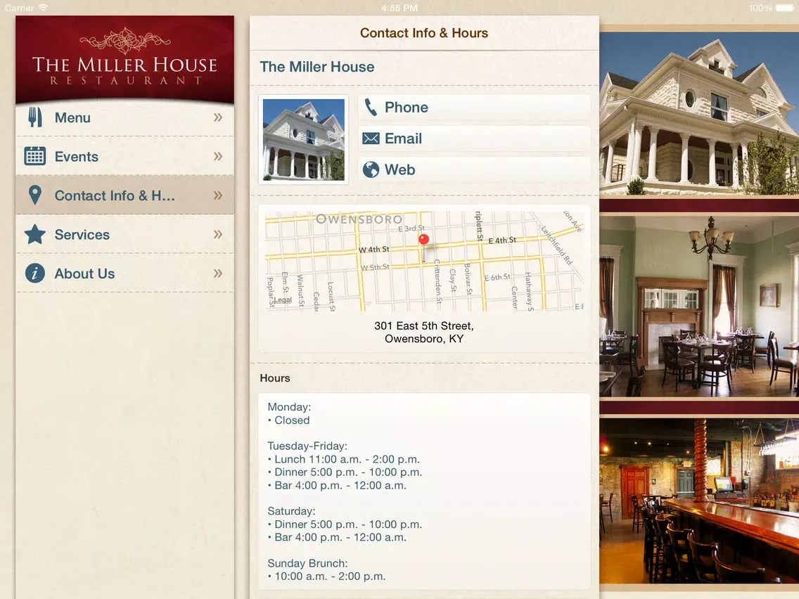 تصاویر The Miller House Restaurant iPad 