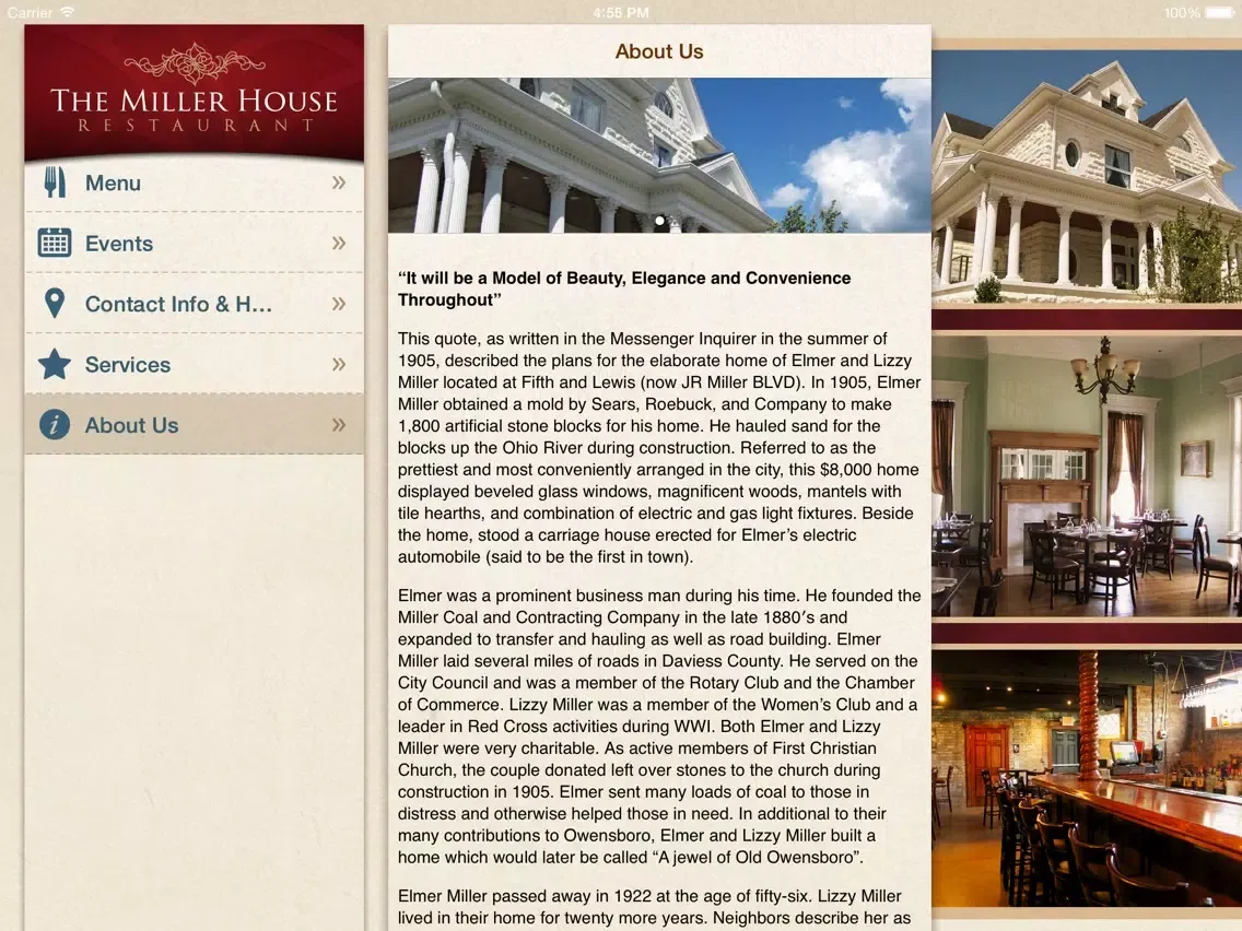 تصاویر The Miller House Restaurant iPad 