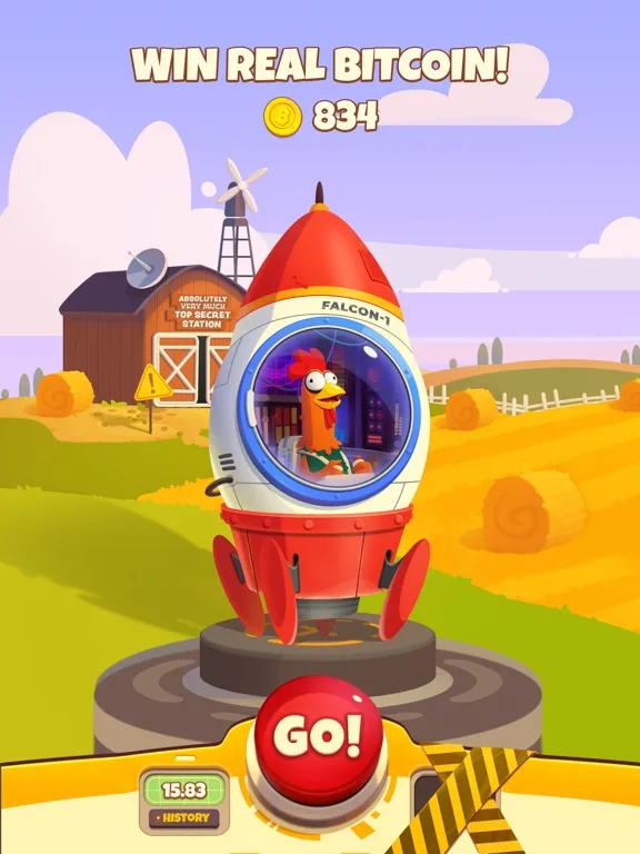 Tangkapan skrin Chicken or Crash! Win Bitcoin. iPad 