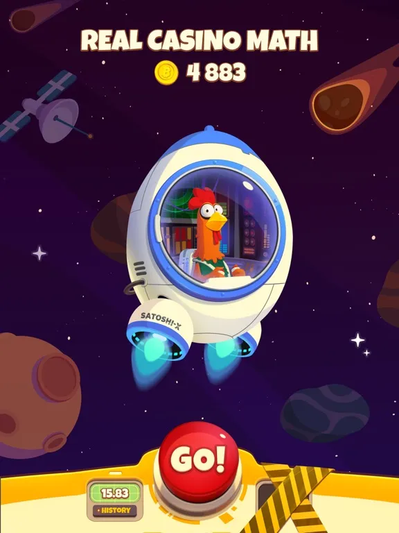 Tangkapan skrin Chicken or Crash! Win Bitcoin. iPad 