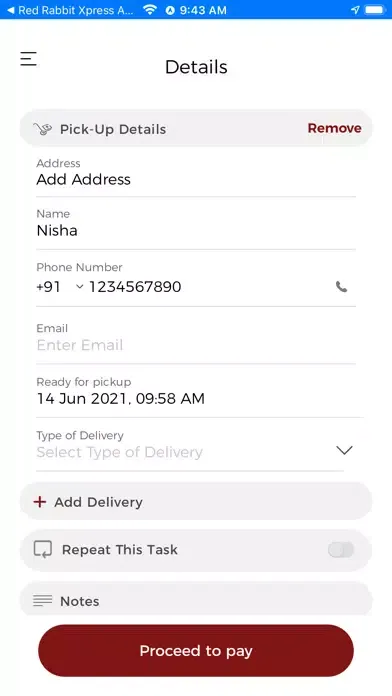 Red Rabbit Xpress Delivery Screenshots