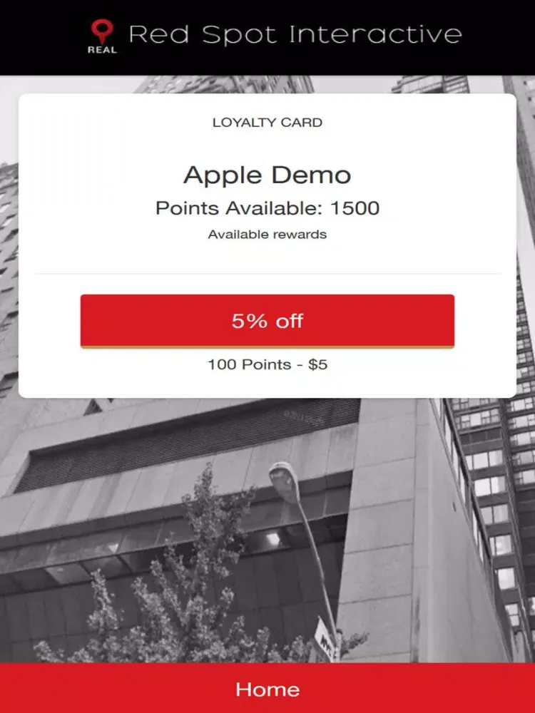 Tangkapan layar Red Spot Loyalty App iPad 