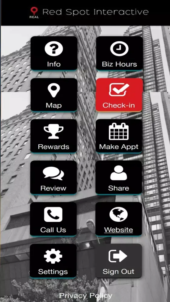 Tangkapan layar Red Spot Loyalty App