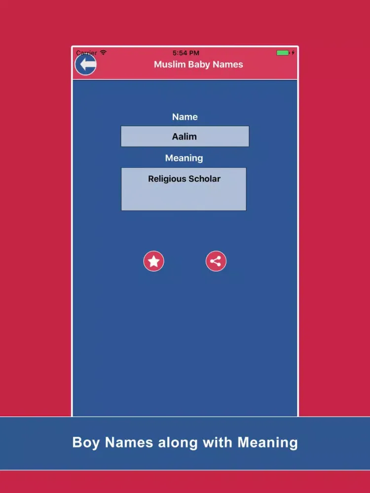 Ảnh chụp màn hình của Muslim Baby Names Collection And Meaning Pro iPad 