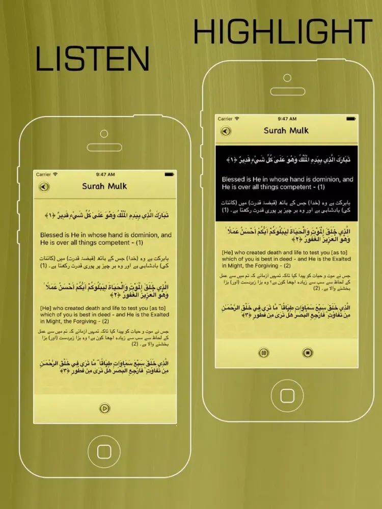 Surah Mulk With In Urdu & English Translation Pro iPad 应用截图