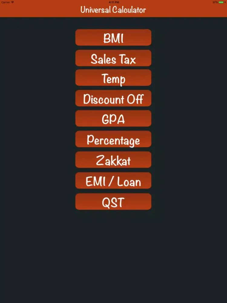 Tangkapan layar iUniversal Calculator iPad 
