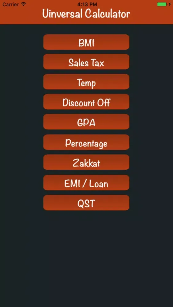 Tangkapan layar iUniversal Calculator