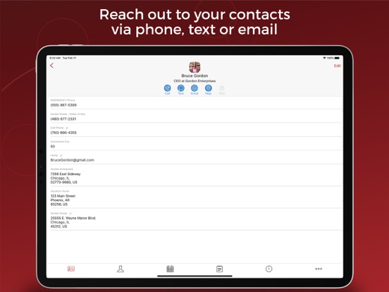 Tangkapan layar Redtail CRM iPad 
