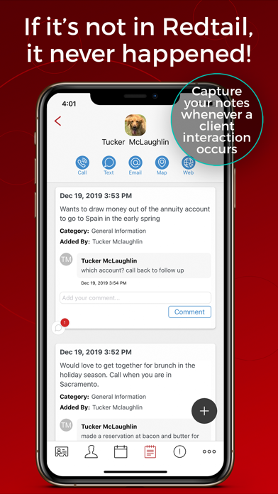 Tangkapan layar Redtail CRM