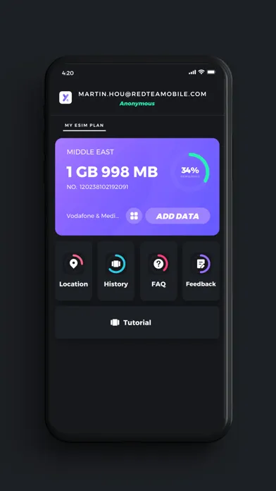 Tangkapan skrin QR SIM