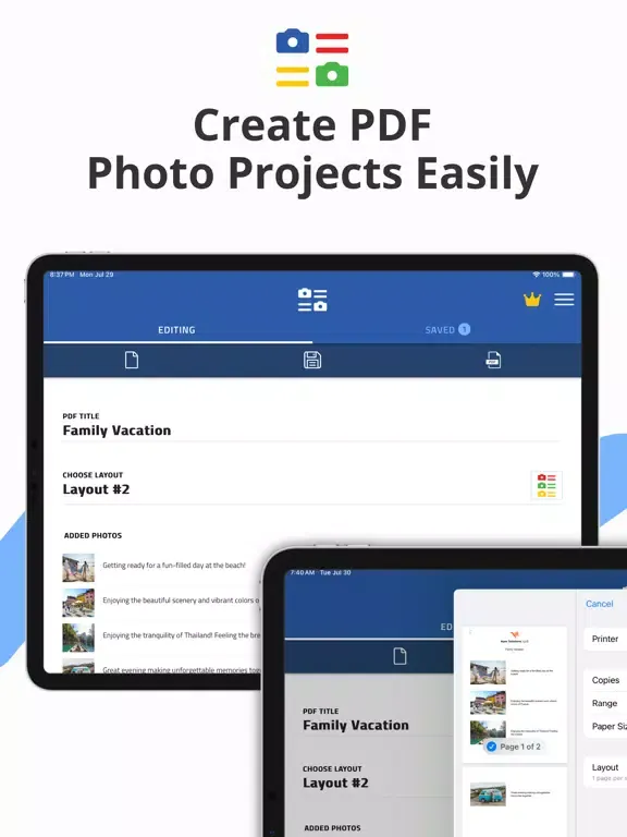 Captures d'écran de PDF Photos Grid iPad 