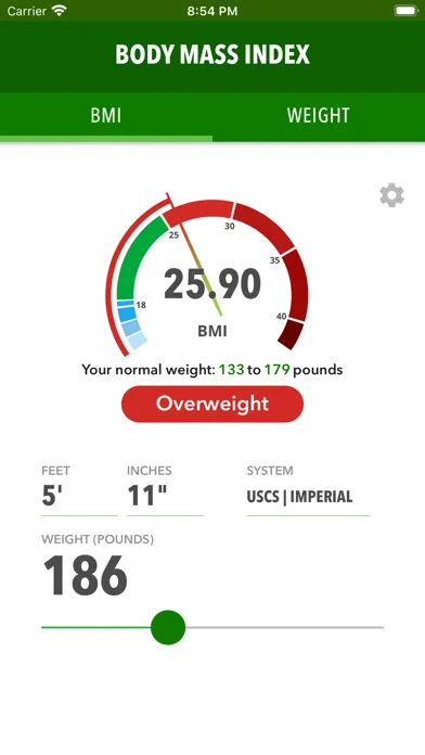 ภาพหน้าจอของ BMI – Weight Loss Tracker