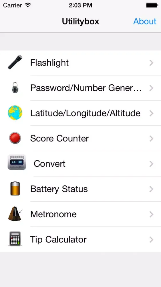 ภาพหน้าจอของ Utilitybox