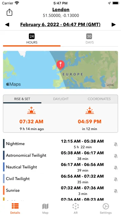 Zrzuty ekranu Sun Tracker AR