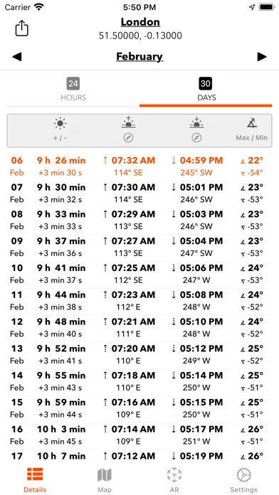 Zrzuty ekranu Sun Tracker AR
