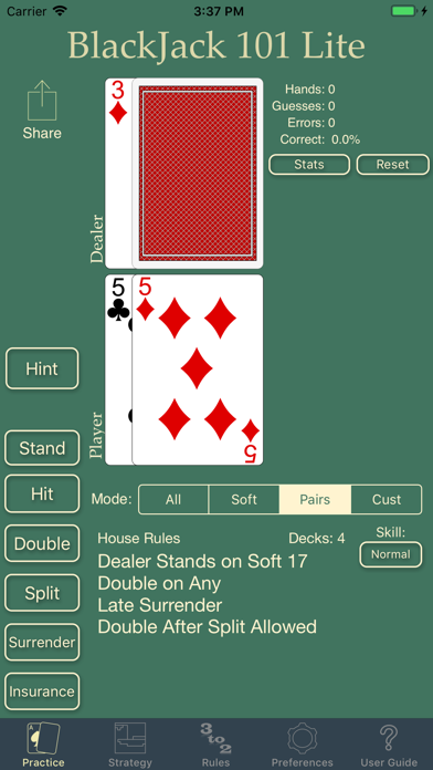 Blackjack 101 - Play Perfect スクリーンショット