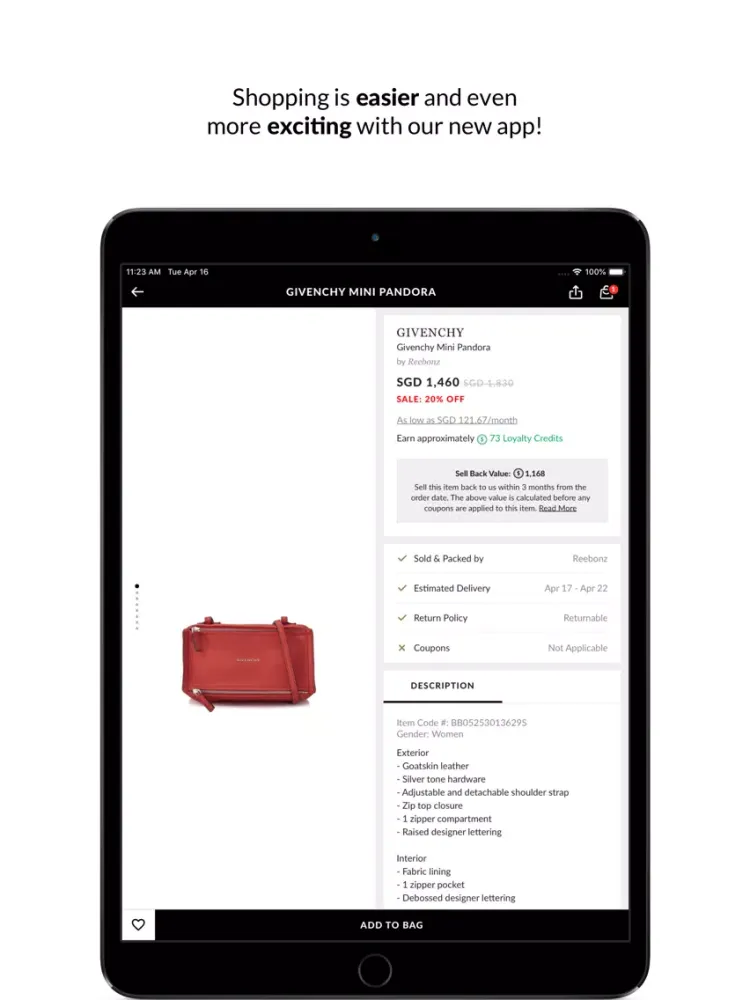 Captures d'écran de REEBONZ - Your World of Luxury iPad 