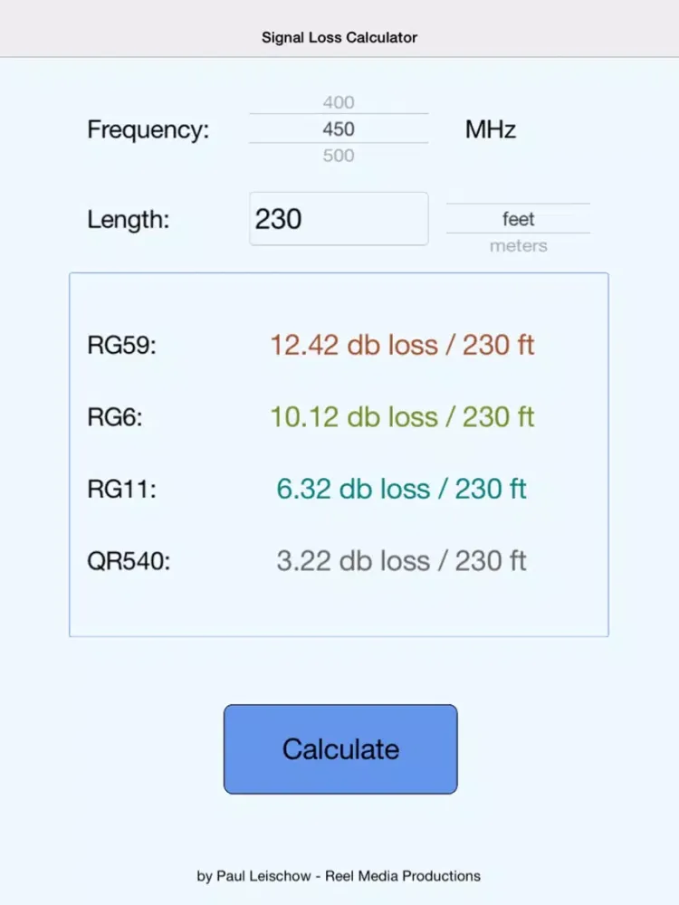 Скриншоты Signal Loss Calculator iPad 