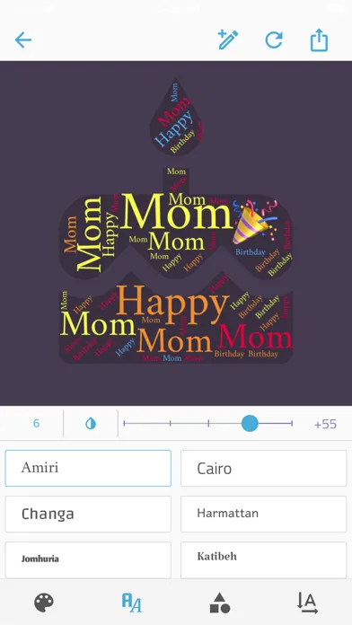 Zrzuty ekranu Reesha - Word Cloud Generator