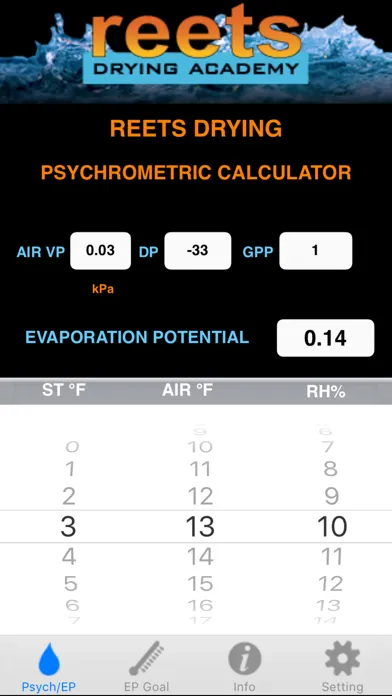 Скриншоты ReetsDryCalc - Reets Drying Psychrometric