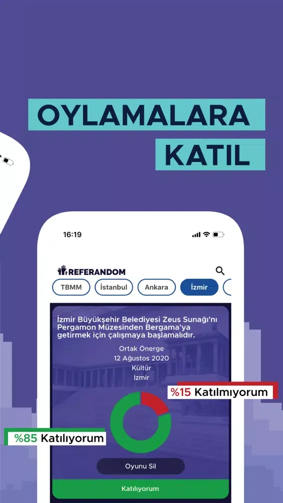 Ảnh chụp màn hình của Referandom - Meclisleri Oyla!