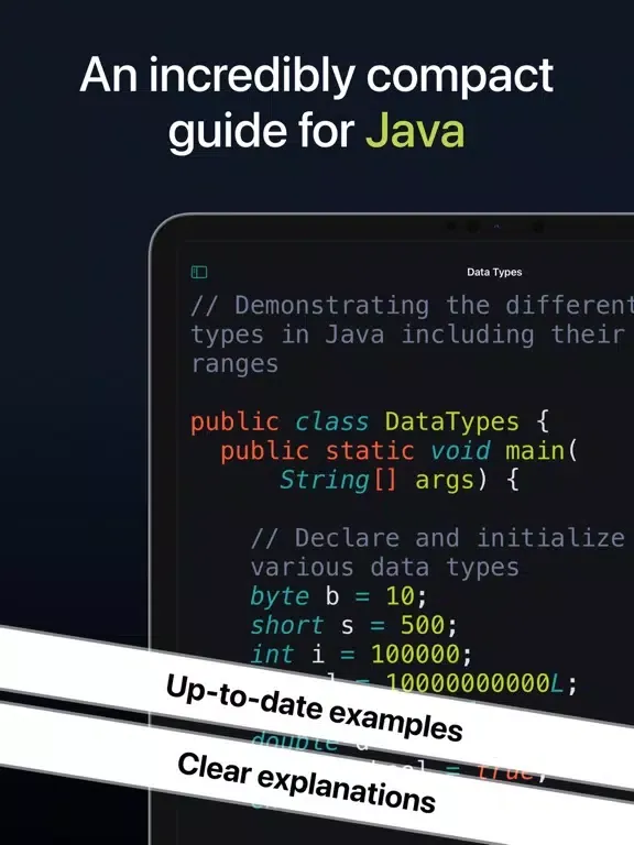 Screenshot di Java Snippets iPad