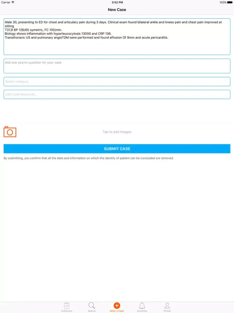 Referim | share a case, collaborate and promote your expertise iPad  스크린샷