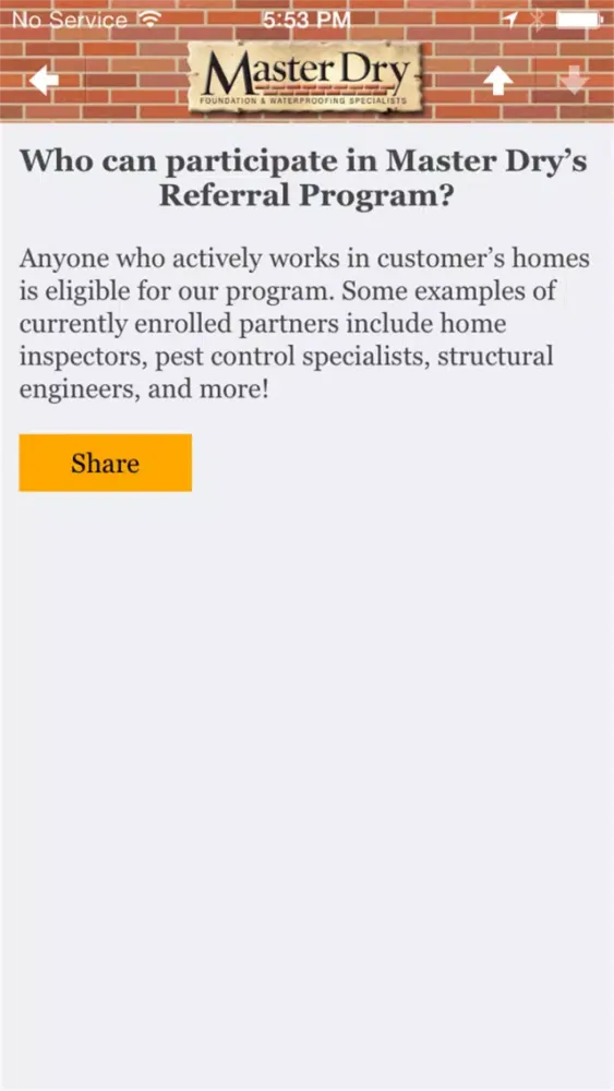Master Dry Referral Program سکرین شاٹس