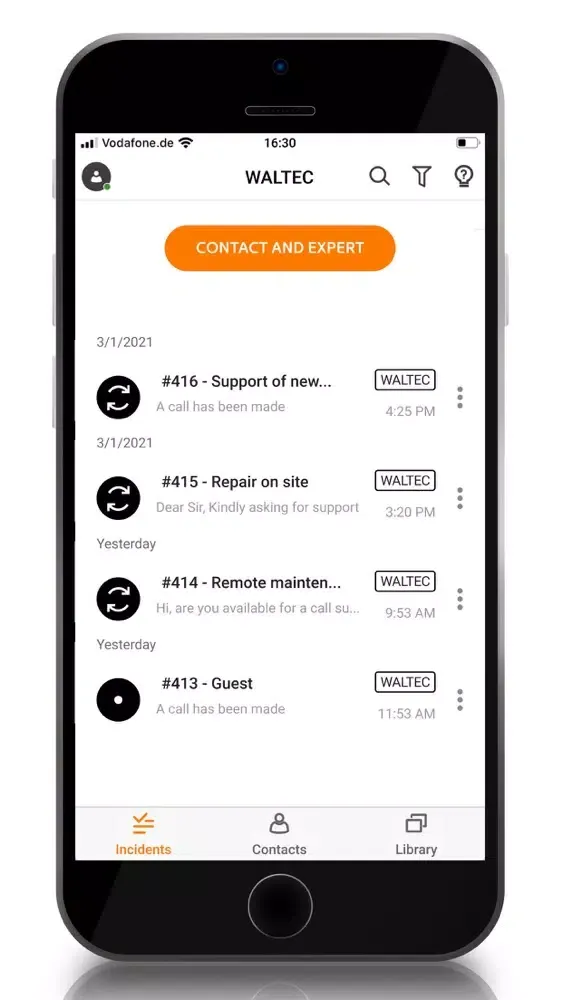 WALTEC Remote Service Screenshots